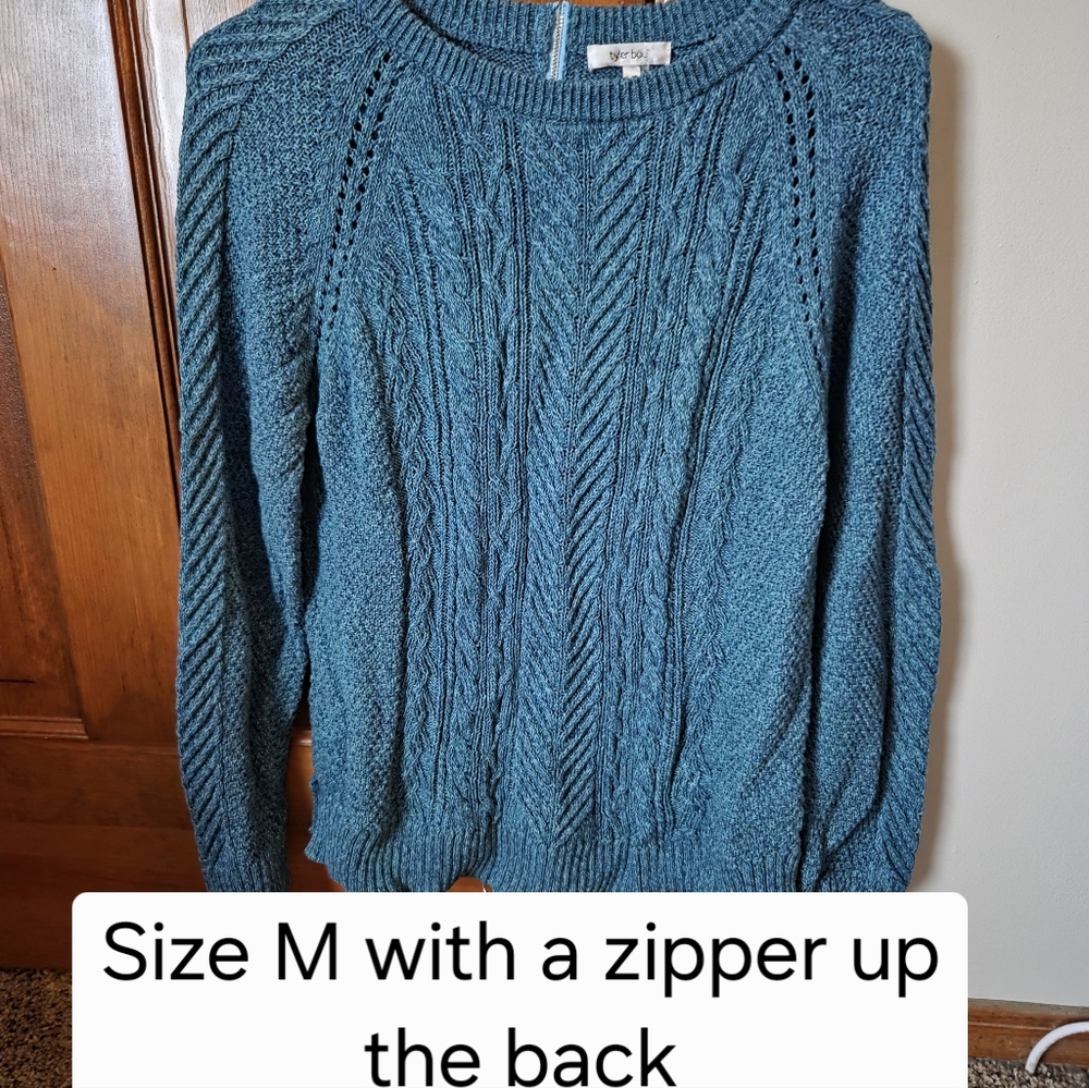 Teal Cable Knit Sweater